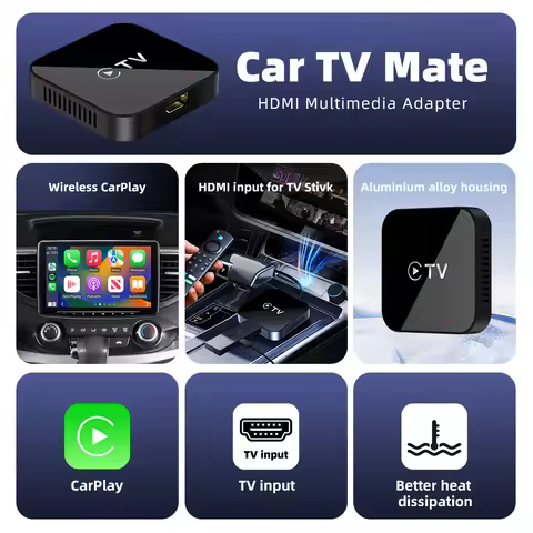EKIY Wired to Wireless CarPlay Adapter Dongle Car TV Mate HDMI Multimedia Video Converter For TV Sti