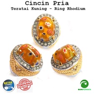 Batu Cincin Akik Kembang Teratai Bunga Merah Biru Kuning