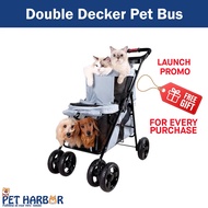 IBIYAYA Stroller Double Decker Pet Bus | Dog Stroller | Push Push