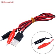{Sakurasayin} USB Male Connector to Alligator Test Clips Clamp USB Alligator Clips Plug Wire new