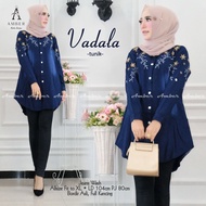VADALA Tunik Jeans Wanita Terbaru 2021-2022 Kekinian Murah Berkualitas Bordir Bunga Cantik Modis - A