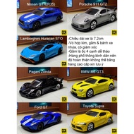 1:64 scale alloy CCA car model simulates Lamborghini, Toyota, Nissan cars, length 7.2cm