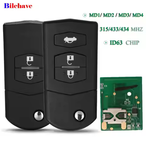 jingyuqin 2/3Button For Mazda M3 M6 M5 Axela Atenza Flip Remote Key 315Mhz/434Mhz With 4D63 Chip Fob