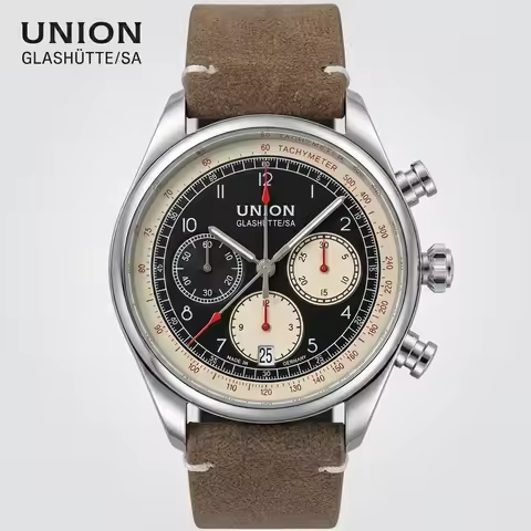 Union Glashutte SA Sport Business Automatic Mechanical Chronograph Timepiece, Tachymeter Date Functi