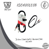 Beyer ISO610LU18 Kabel Audio Jack AUX 3.5mm to 2 Akai 6.5mm @1.8 Meter