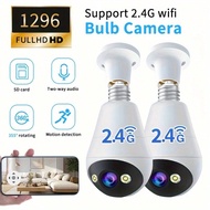 2.4G 1080P WIFI Light Bulb Camera, HD Mini 360° PTZ Panoramic Smart Home IP Camera,E27 Indoor Outdoo