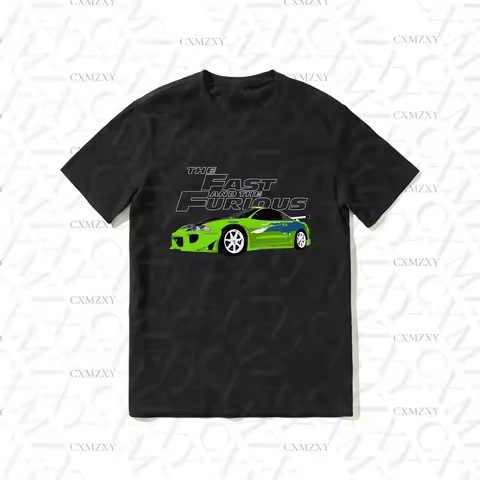 Hot Sale Summer 100% Cotton The Fast And Furious Eclipse Black T Shirt Men Short Sleeve Cool Tee Hip