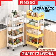 FINSSO : MORA 3 /4/5 Tier Multifunction Storage Trolley Rack Office Shelves Home Kitchen Rack With  Wheel