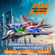 2026 Upgraded Crash-Resistant Foam RC Fighter Jet Quadcopter Drone with Colorful LED Lights Air Mode