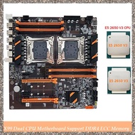 (PQAT) X99 Dual CPU Motherboard Support DDR4 ECC Memory Maximum Support 256G with 2XE5 2650 V3 CPU