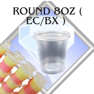 BEKAS DADIH PLASTIK WITH LID EC 8oz  - 100pc