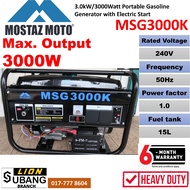 Mostaz Moto 3.0kW/3000Watt Portable Gasoline Generator with Electric Start MSG3000K - Heavy Duty - 6