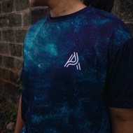 Glitter blue cropped shirt