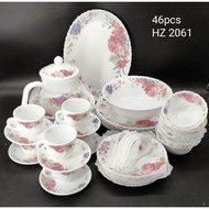 46pcs Arc Opal DINNER SET / SET PINGGAN MANGKUK OPAL