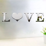 【Spot goods】Letters Love Home Furniture Mirror Tiles Wall Sticker Self-Adhesive Art Decor