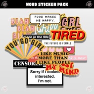 WORD Sticker Pack 16pcs | Waterproof vinyl word stickers