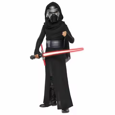Kids Kylo Ren Cosplay Halloween Costume Tv&Movie Superhero Role Play 4Pcs Dress Up Set for Children 