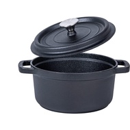 26cm Pre-Seasoned Cast Iron Dutch Oven Pot for Cooking Basting or Bread Baking Lid and Dual Loop Handle - w/Silicone Accessories 4 Quarts - Perfect for Camping Home Cooking and BBQ Making