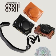 BEST ACCESSORIES - Leather case cover G7XII G7XIII G7X Mark 2 Mark 3 - dark brown