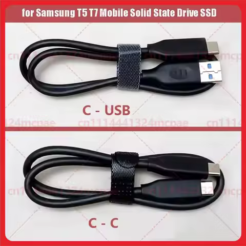 Original Type-C Data Cable for Samsung T5T7T9 Mobile SSD SSD USB3.2 Gen2 10Gbps