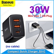 Basus30w USB Charger 5A Fast charge Travel Wall Charger Type-c + 2 USB Fast Charge 3.0 adapter