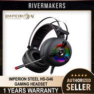 [ READY STOCK ] IMPERION STEEL HS-G46 USB + AUDIO 3.5MM JACK FULL SIZE RGB GAMING HEADSET