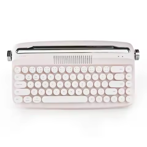 YUNZII B307 Wireless Keyboard, Retro Typewriter Aesthetic Keyboards, 68-Key USB-C/BT 65% Membrane Ke