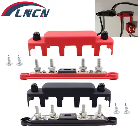 300A Bus Bar 12V-48V DC Power Distribution Block,with 300A ANL Fuse,4 x M8 Battery Terminal for Mari