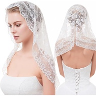 White Veil for Weddings, First Communion Veil, Catholic Church, Lace Scarf for Women, Veils for Wome