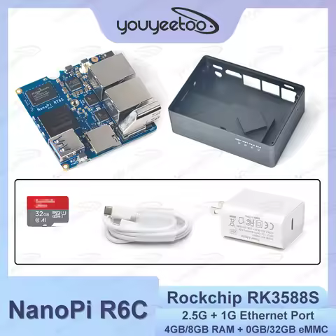 NanoPi R6C Router Board Dual 2.5G Ethernet Rockchip RK3588S Mini IoT Gateway 4GB/8GB RAM Supports An