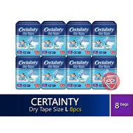 CERTAINTY TAPE L64 (SIZE L 8 PCS X 8 PACKS) DISPOSABLE ADULT TAPE REF 2700006