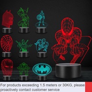 ML💘Marvel Figure LED 3D Multicolor Night Light Super Heros Iron Man Spiderman Deadpool Hulk Bedside USB Lamp Home Decora