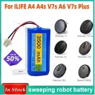 14.8V 2600mAh-3500mAh Rechargeable Battery Suitable for ILIFE A4 A4s V7s A6 V7s Plus Robot Vacuum Cl