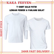 Baju Sukan Putih Sekolah Bulat  Panjang Dan Pendek Kanak Kanak Dan Dewasa Baju Sukan Sekolah Putih