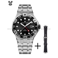 MAURICE LACROIX AI6158-SS00F-330-A Men's Watch AIKON Venturer GMT Automatic 43mm Dual Bands SS Bracelet Black *Original