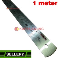 Penggaris Besi 1 Meter Sellery / Alat Ukur Mistar Panjang 100Cm 40" 1M