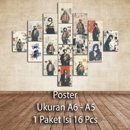 NARUTO B Theme Room Wall Poster A5 A6 Size 1 Package contains 16 Pcs Wall Decoration Room Decoration