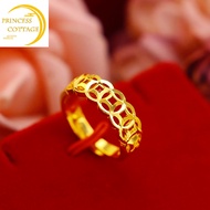 แหวนทอง 0.6 กรัม ทอง 96.5%  มีใบรับปผู้หญิงแหวนเปิดเหรียญทองแดงโชคลาภ