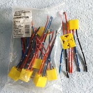Yellow Horn Relay Socket + Dot Wire (RE5P-180) H4 Bulb Connector Terminal Socket