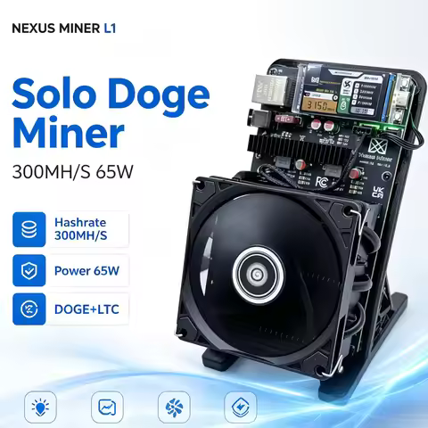 NEXUS MINER L1 300MH/s Only 65W Dogecoin Miner 6*BM1491AA Chip ASIC LTC DOGE Miner Home Solo Doge Mi