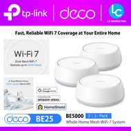 TP-Link Deco BE25 BE5000 WiFi 7 Whole Home AI-Driven Mesh WiFi Router with Homeshield (2 Pack/3 Pack