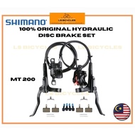 (BOX)100% Original Shimano MT200 Hydraulic Disc Brake Set Complete Mountain Bike Genuine Shimano Brake Ready Stock