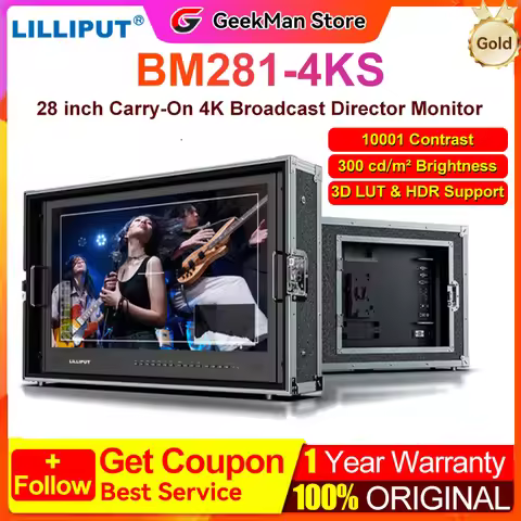 LILLIPUT BM281-4KS 28 inch 4K Broadcast Director Monitor 300cd/m² 4K Carry-On HDR Support· 3G-SDI in