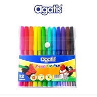 COLOR MARKERS/FIBRE TIP AGATIS 12 COLORS FR-C1201