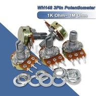10PCS 15mm WH148 3Pin 6Pin B1K B2K B5K B10K B20K B50K B100K B250K B500K B1M Potentiometer 1K 2K 5K 1