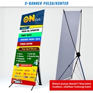 Cetak Spanduk | X-banner Outdoor | Stand Banner | Spanduk Konter Pulsa