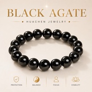 「SG SHOP」Natural Black Onyx Bracelet Black Agate Bracelet 天然黑玛瑙手链
