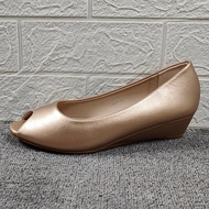 Foreign Trade Large Size Wedge Heel Fish Mouth Womens Shoes Summer New Open Toe Mid Heel Soft Surfac