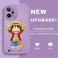 For OPPO Realme X2 XT X GT Neo 3T GT Neo 2 Q5 Pro Cartoon Straw Hat Boy Straight Edge Soft Leather Phone Casing Cover
