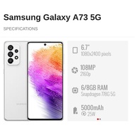 Used Samsung Galaxy A73 5G (A736) 8GB+256GB - 6.7 inch || Samsung Malaysia Set
